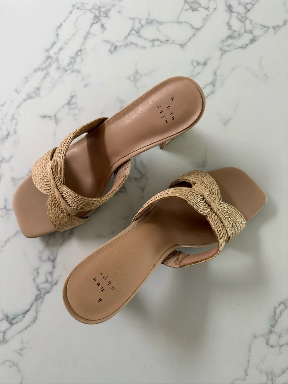 A New Day Tia Mule Heels - Beige - Size 9